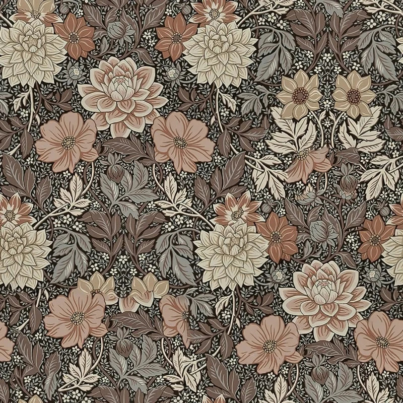 Papier peint murale avec fleurs style vintage