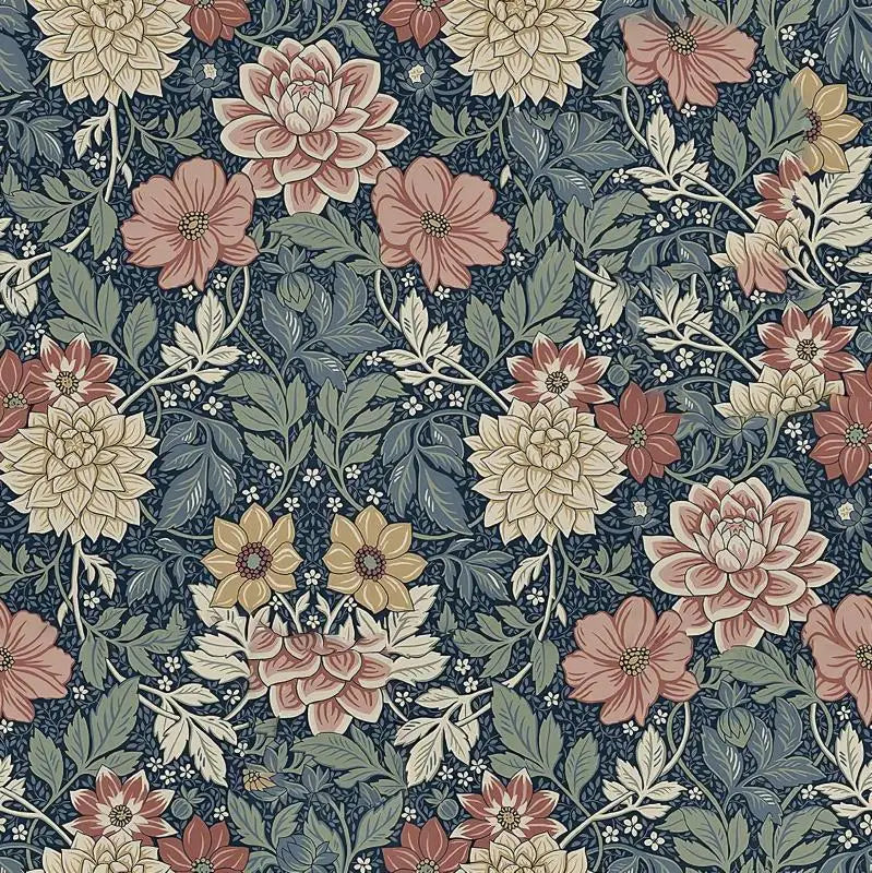 Papier peint murale avec fleurs style vintage