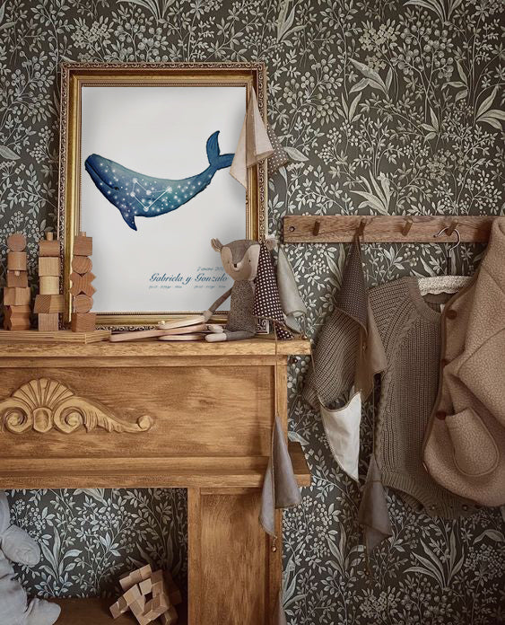 Affiche print Baleine avec constellation a personnaliser – My Little ...